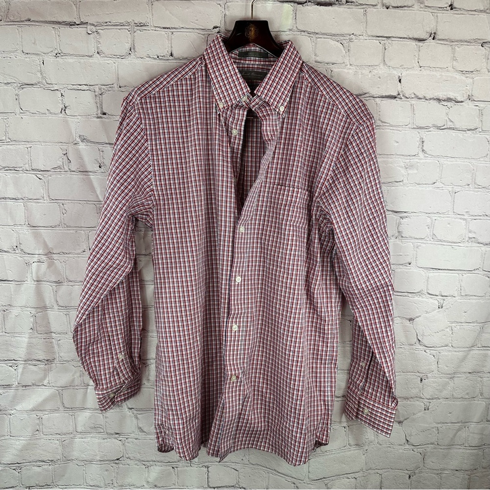 Daniel Cremieux plaid Checked Dress Shirt men M preppy cotton office timeless